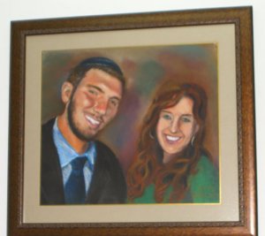Pastel portraits of a couple