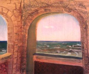 Ocean landscape - pastel on paper